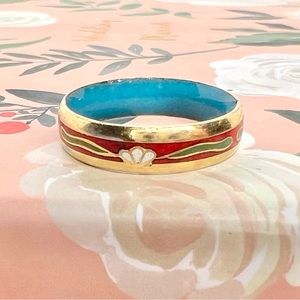 Floral Inlaid Oriental Ring